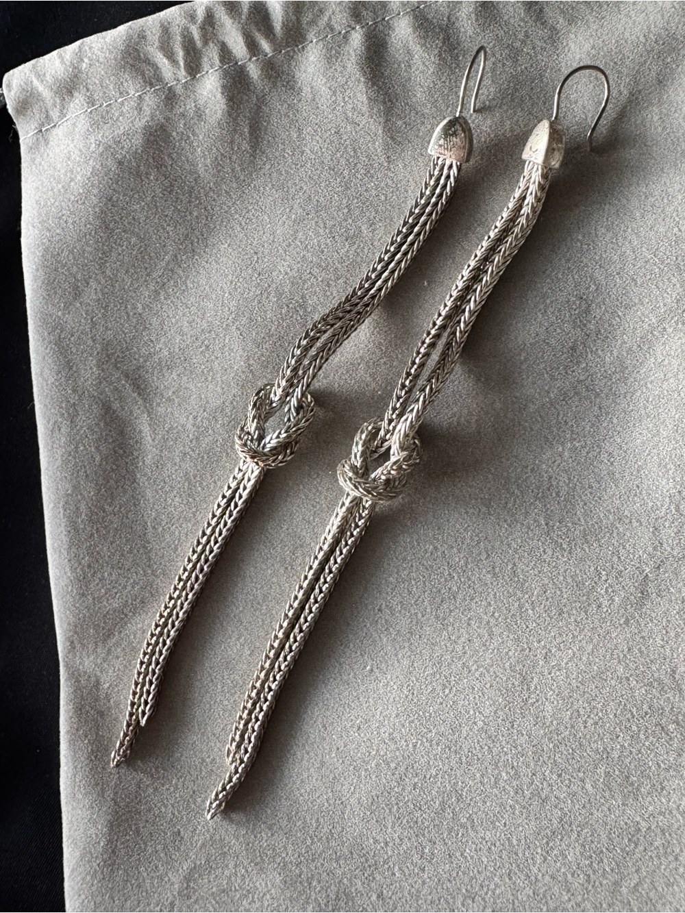 Kenneth Cole Sterling Silver Knotted Rope Drop Earrings - Silver